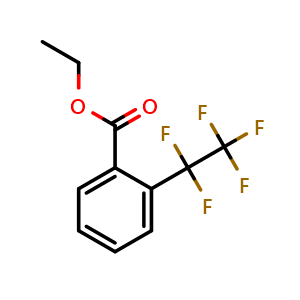 Chemical structure of ethyl 2-(perfluoroethyl)benzoate , CAS 1310492-24-0, AChemBlock U129490