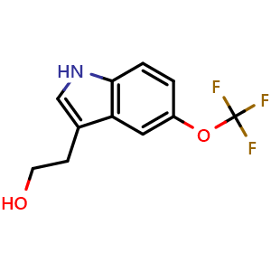 Chemical structure of 2-(5-(trifluoromethoxy)-1H-indol-3-yl)ethan-1-ol , CAS 133115-74-9, AChemBlock U129504