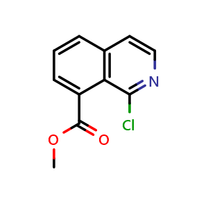 Chemical structure of methyl 1-chloroisoquinoline-8-carboxylate , CAS 1359828-91-3, AChemBlock U129570
