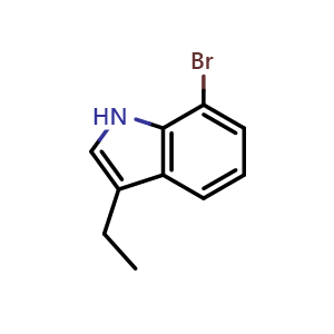 Chemical structure of 7-bromo-3-ethyl-1H-indole , CAS 1360962-55-5, AChemBlock U129624