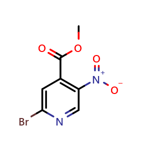 Chemical structure of methyl 2-bromo-5-nitroisonicotinate , CAS 1361385-86-5, AChemBlock U129630