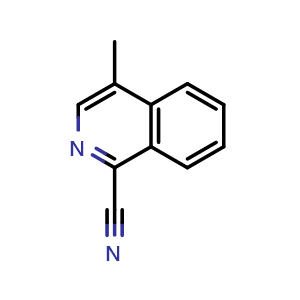 Chemical structure of 4-methylisoquinoline-1-carbonitrile , CAS 1367798-13-7, AChemBlock U129639