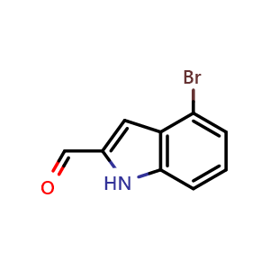 Chemical structure of 4-bromo-1H-indole-2-carbaldehyde , CAS 1368231-70-2, AChemBlock U129646