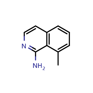 Chemical structure of 8-methylisoquinolin-1-amine , CAS 1368753-86-9, AChemBlock U129656