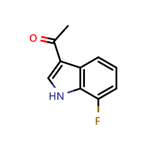 Chemical structure of 1-(7-fluoro-1H-indol-3-yl)ethan-1-one , CAS 1368795-17-8, AChemBlock U129658