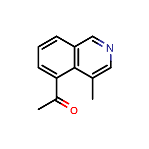 Chemical structure of 1-(4-methylisoquinolin-5-yl)ethan-1-one , CAS 1369278-82-9, AChemBlock U129664