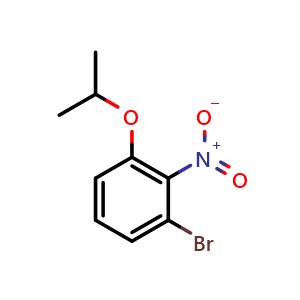 Chemical structure of 1-bromo-3-isopropoxy-2-nitrobenzene , CAS 1369955-19-0, AChemBlock U129669