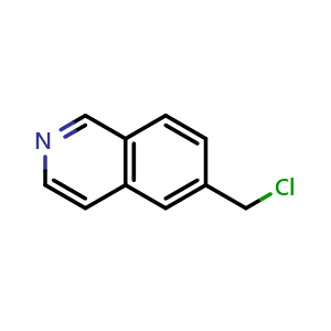 Chemical structure of 6-(chloromethyl)isoquinoline , CAS 1378770-98-9, AChemBlock U129682