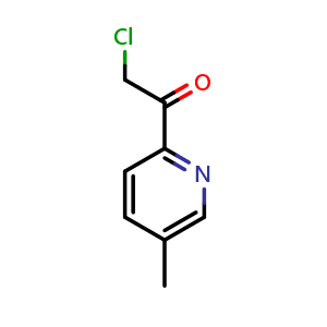 Chemical structure of 2-chloro-1-(5-methylpyridin-2-yl)ethan-1-one , CAS 1379245-86-9, AChemBlock U129688