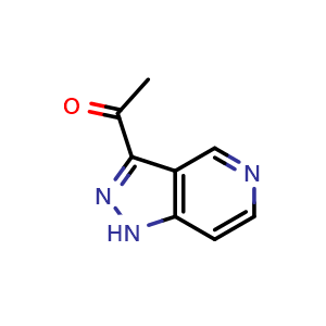 Chemical structure of 1-(1H-pyrazolo[4,3-c]pyridin-3-yl)ethan-1-one , CAS 1386462-21-0, AChemBlock U129709