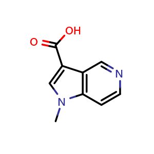 Chemical structure of 1-methyl-1H-pyrrolo[3,2-c]pyridine-3-carboxylic acid , CAS 1394175-17-7, AChemBlock U129723