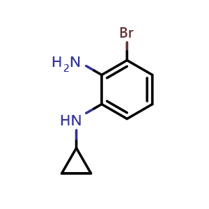 Chemical structure of 3-bromo-N1-cyclopropylbenzene-1,2-diamine , CAS 1396554-51-0, AChemBlock U129726