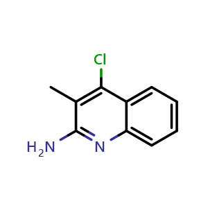Chemical structure of 4-chloro-3-methylquinolin-2-amine , CAS 1400701-41-8, AChemBlock U129728