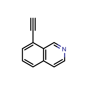 Chemical structure of 8-ethynylisoquinoline , CAS 1415559-62-4, AChemBlock U129737