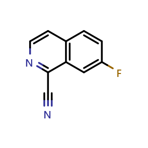 Chemical structure of 7-fluoroisoquinoline-1-carbonitrile , CAS 1427501-79-8, AChemBlock U129760
