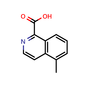 Chemical structure of 5-methylisoquinoline-1-carboxylic acid , CAS 1429787-92-7, AChemBlock U129767