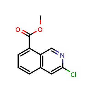 Chemical structure of Methyl 3-chloroisoquinoline-8-carboxylate , CAS 1432514-94-7, AChemBlock U129774