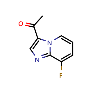 Chemical structure of 1-(8-fluoroimidazo[1,2-a]pyridin-3-yl)ethan-1-one , CAS 1443145-91-2, AChemBlock U129789