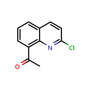Chemical structure of 1-(2-chloroquinolin-8-yl)ethan-1-one , CAS 1453798-46-3, AChemBlock U129799