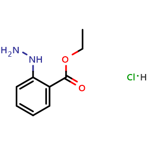 Chemical structure of ethyl 2-hydrazineylbenzoate hydrochloride , CAS 147340-73-6, AChemBlock U129809