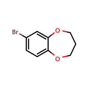Chemical structure of 7-bromo-3,4-dihydro-2H-benzo[b][1,4]dioxepine , CAS 147644-11-9, AChemBlock U129811