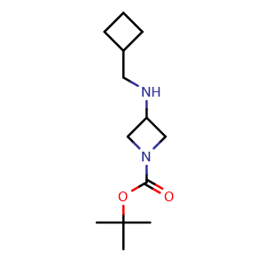 Chemical structure of tert-butyl 3-((cyclobutylmethyl)amino)azetidine-1-carboxylate , CAS 1484734-82-8, AChemBlock U129817