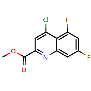 Chemical structure of methyl 4-chloro-5,7-difluoroquinoline-2-carboxylate , CAS 1493157-33-7, AChemBlock U129821
