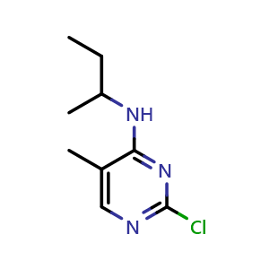 Chemical structure of N-(sec-butyl)-2-chloro-5-methylpyrimidin-4-amine , CAS 1496016-04-6, AChemBlock U129825