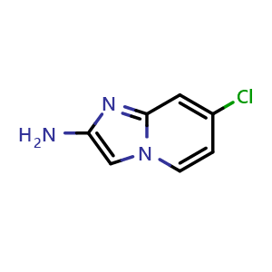 Chemical structure of 7-Chloroimidazo[1,2-a]pyridin-2-amine , CAS 1501148-82-8, AChemBlock U129831