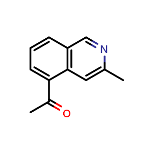 Chemical structure of 1-(3-methylisoquinolin-5-yl)ethan-1-one , CAS 1506905-17-4, AChemBlock U129839