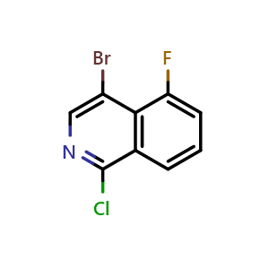 Chemical structure of 4-Bromo-1-chloro-5-fluoroisoquinoline , CAS 1507517-29-4, AChemBlock U129840