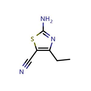 Chemical structure of 2-amino-4-ethylthiazole-5-carbonitrile , CAS 1510521-67-1, AChemBlock U129846