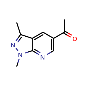 Chemical structure of 1-(1,3-dimethyl-1H-pyrazolo[3,4-b]pyridin-5-yl)ethan-1-one , CAS 1515801-75-8, AChemBlock U129854