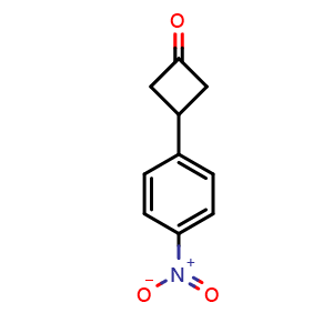 Chemical structure of 3-(4-nitrophenyl)cyclobutan-1-one , CAS 1537319-87-1, AChemBlock U129885