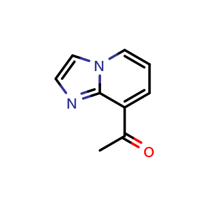 Chemical structure of 1-(imidazo[1,2-a]pyridin-8-yl)ethan-1-one , CAS 1538711-33-9, AChemBlock U129889