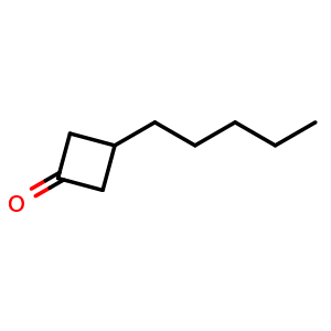 Chemical structure of 3-pentylcyclobutan-1-one , CAS 153873-60-0, AChemBlock U129890