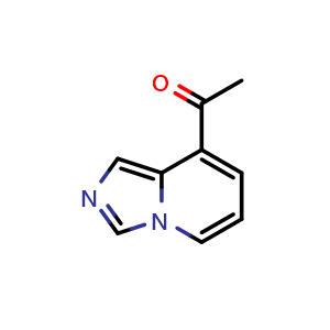 Chemical structure of 1-(imidazo[1,5-a]pyridin-8-yl)ethan-1-one , CAS 1545329-02-9, AChemBlock U129906