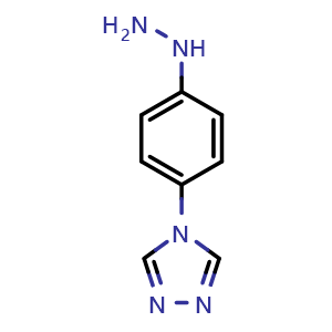 Chemical structure of 4-(4-hydrazineylphenyl)-4H-1,2,4-triazole , CAS 154594-16-8, AChemBlock U129909