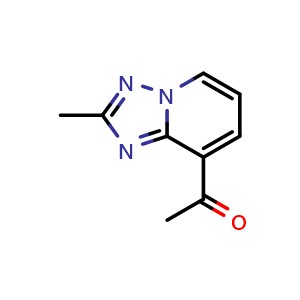 Chemical structure of 1-(2-methyl-[1,2,4]triazolo[1,5-a]pyridin-8-yl)ethan-1-one , CAS 1547010-94-5, AChemBlock U129913