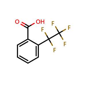 Chemical structure of 2-(perfluoroethyl)benzoic acid , CAS 1554369-87-7, AChemBlock U129931