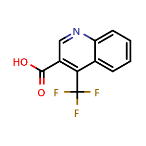Chemical structure of 4-(trifluoromethyl)quinoline-3-carboxylic acid , CAS 155495-82-2, AChemBlock U129936