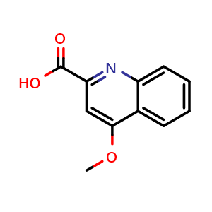 Chemical structure of 4-methoxyquinoline-2-carboxylic acid , CAS 15733-83-2, AChemBlock U129964