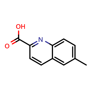 Chemical structure of 6-methylquinoline-2-carboxylic acid , CAS 15733-84-3, AChemBlock U129965