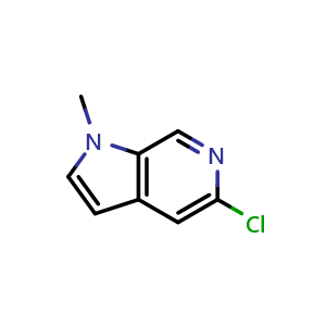 Chemical structure of 5-chloro-1-methyl-1H-pyrrolo[2,3-c]pyridine , CAS 1583277-05-7, AChemBlock U129969