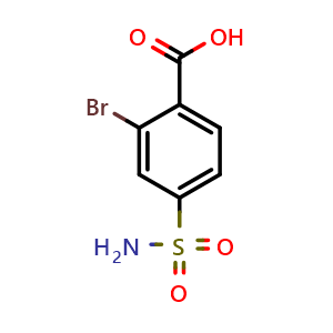 Chemical structure of 2-bromo-4-sulfamoylbenzoic acid , CAS 159733-67-2, AChemBlock U129982