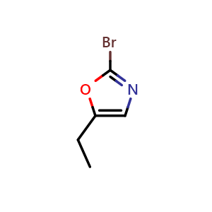 Chemical structure of 2-bromo-5-ethyloxazole , CAS 1600133-28-5, AChemBlock U129986