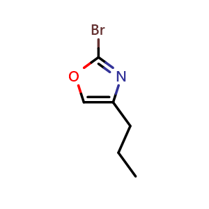 Chemical structure of 2-bromo-4-propyloxazole , CAS 1600752-19-9, AChemBlock U129990