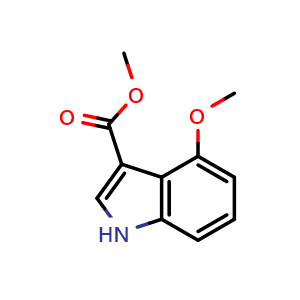 Chemical structure of methyl 4-methoxy-1H-indole-3-carboxylate , CAS 161532-19-0, AChemBlock U130003
