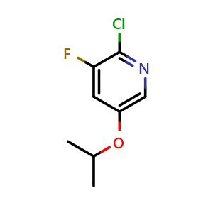 Chemical structure of 2-chloro-3-fluoro-5-isopropoxypyridine , CAS 1620690-99-4, AChemBlock U130012