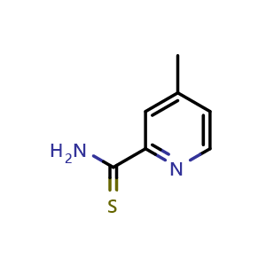 Chemical structure of 4-methylpyridine-2-carbothioamide , CAS 16225-37-9, AChemBlock U130013